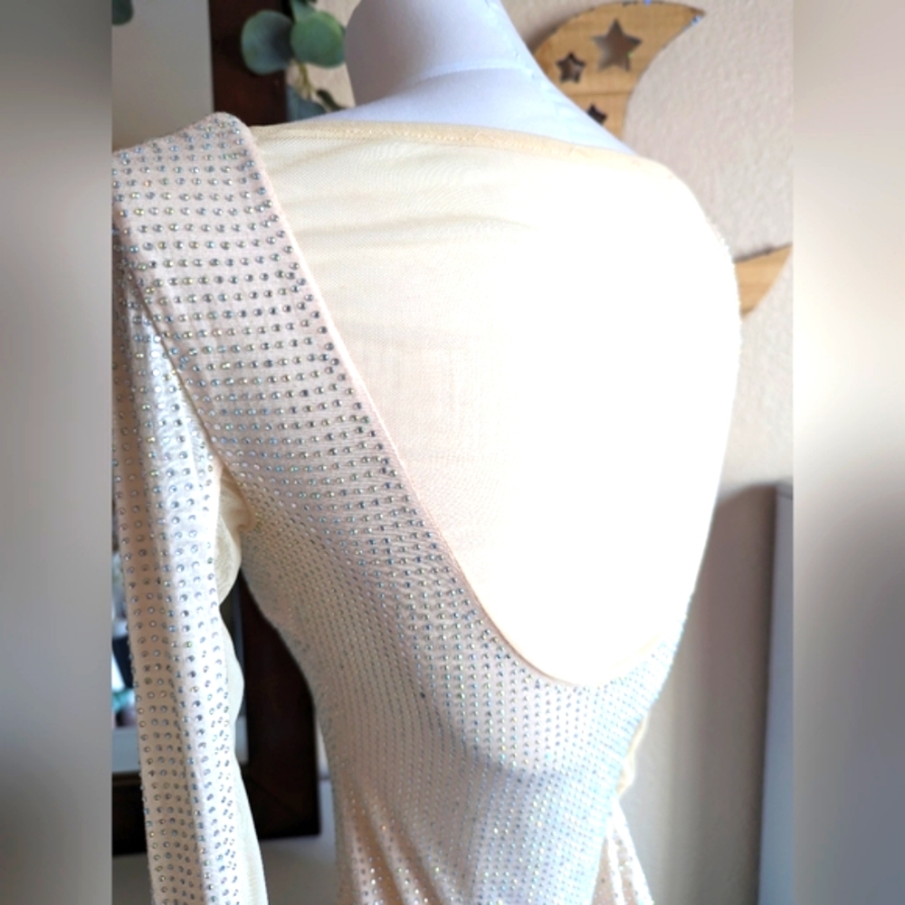 Bebe Rhinestone Studded Mini Dress - Picture 3 of 6
